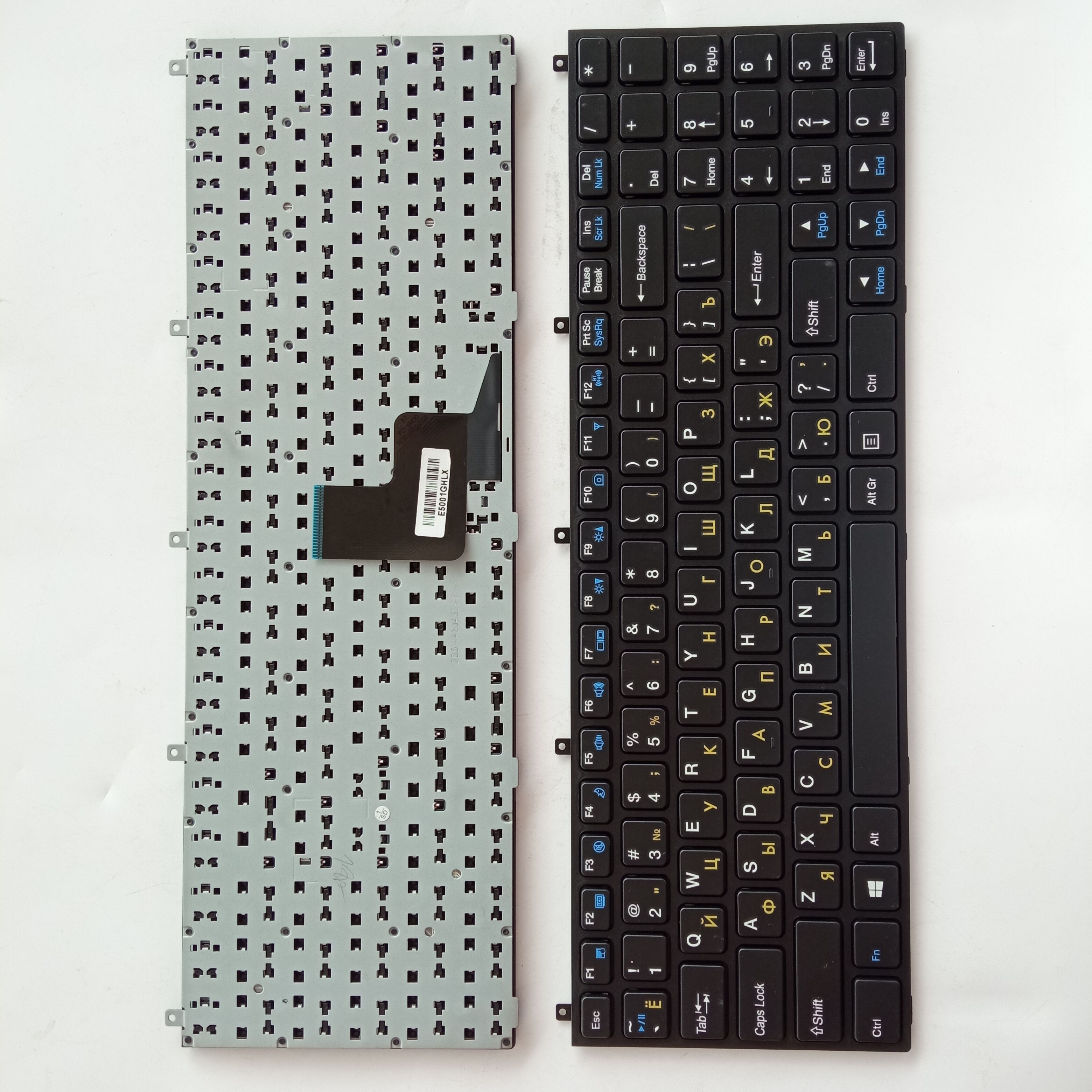 Picture of New Replacement Laptop Keyboard For CLEVO X8100 BLACK FRAME BLACK Yellow Printing RU Layout